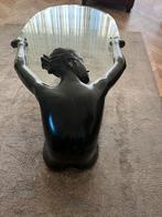 Salontafel brons  met glas, Ophalen, 100 tot 150 cm, 50 tot 100 cm, Minder dan 50 cm