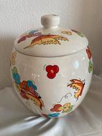 Grote Pink Aardewerk Voorraadpot met Bloemen, Antiek en Kunst, Ophalen of Verzenden