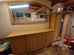 Dressoir met Spiegel en Wandkast - Beuken, Ophalen, Gebruikt, Met deur(en), Glas