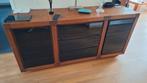 Eiken dressoir met glazen details, Huis en Inrichting, Kasten | Dressoirs, Ophalen, Gebruikt, Eikenhout, 150 tot 200 cm