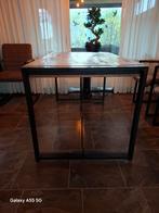 Houten Eettafel met Metalen Onderstel de, Huis en Inrichting, Tafels | Eettafels, 100 tot 150 cm, Zo goed als nieuw, Metaal, Vier personen