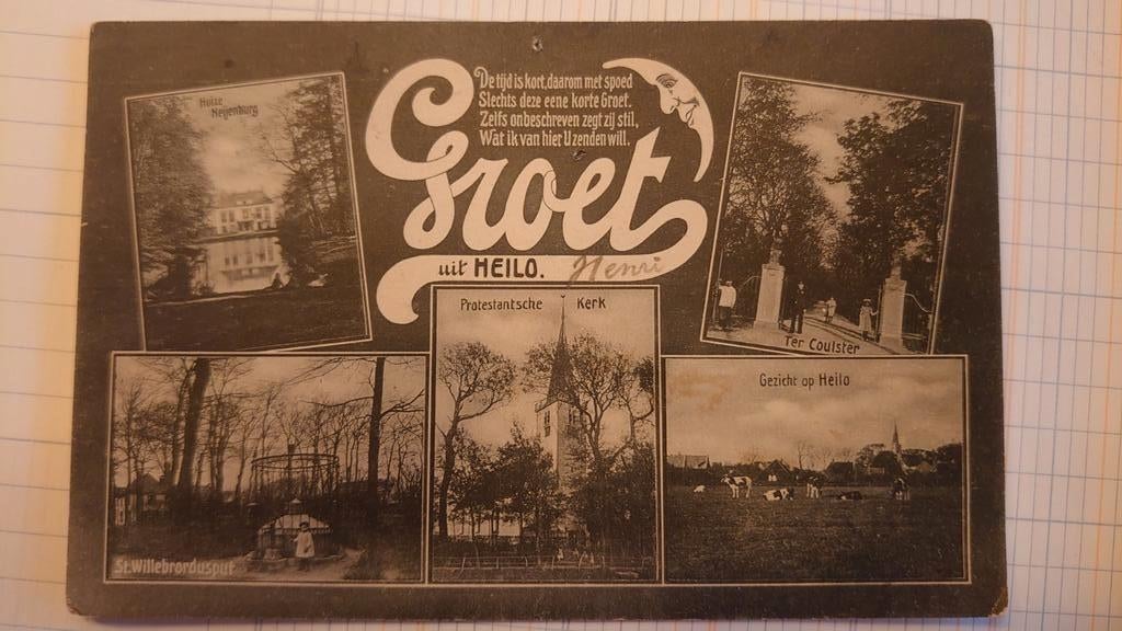 Oude ansichtkaart Heiloo 1906, Verzamelen, Ansichtkaarten | Nederland, Ophalen of Verzenden, Voor 1920, Gelopen, Noord-Holland