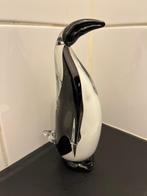 Glazen Pinguin Zwart Wit Handgeblazen 19cm, Gebruikt, Ophalen of Verzenden, Dier