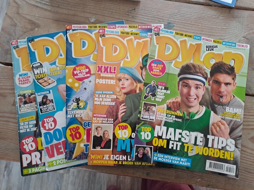 Dylan haegens tijdschriften 5 stuks, Ophalen of Verzenden, Zo goed als nieuw, Muziek, Film of Tv