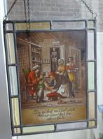 Antiek glas in lood hangdecoratie (Bke-103), Ophalen, Gebruikt, Minder dan 80 cm, Minder dan 80 cm