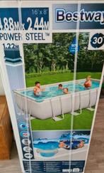 Bestway power steel 488 x 244 x 122 zwembad, Nieuw, 400 cm of meer, Rechthoekig, Opzetzwembad