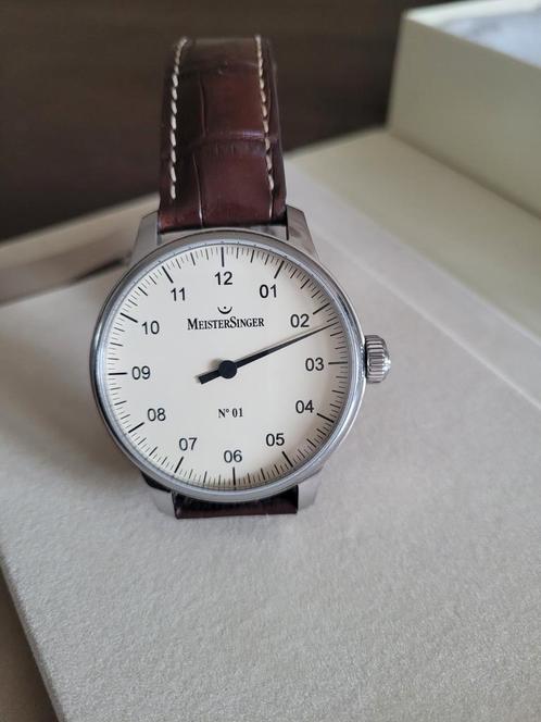 MeisterSinger No1 ETA - Full Set (doos, papieren extra band), Sieraden, Tassen en Uiterlijk, Horloges | Heren, Zo goed als nieuw