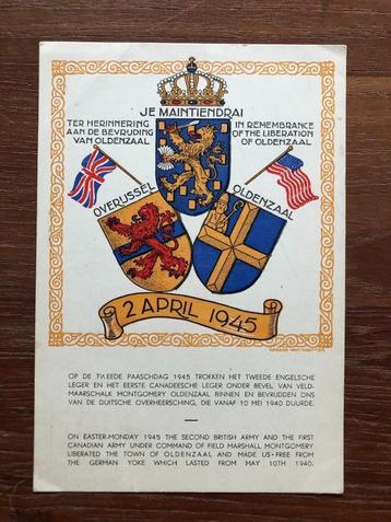Bevrijdingskaart van Oldenzaal 2 April 1945. De kaart is op beschikbaar voor biedingen