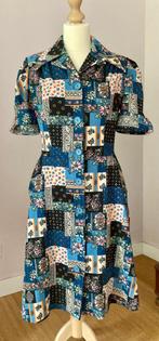 Originele jaren 70 vintage jurk, Kleding | Dames, Blauw, Maat 42/44 (L), Ophalen of Verzenden, Zo goed als nieuw