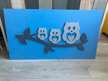 Houten Wanddecoratie Uilen beschikbaar voor biedingen
