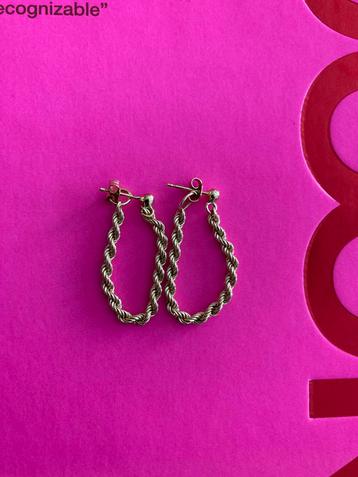 ✨🦢Gouden oorbellen rope stekers 14 karaat anna nina beschikbaar voor biedingen