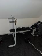 Verstelbare halterbank met gewichten en dumbells, Sport en Fitness, Ophalen, Gebruikt, Armen, Fitnessbank