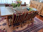 Antieke eettafel met 6 stoelen, Huis en Inrichting, Complete eetkamers, Zo goed als nieuw, Ophalen