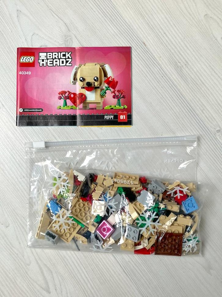 Lego 40349 - Brick Headz 81 'Valentijns Puppy', Kinderen en Baby's, Speelgoed | Duplo en Lego, Gebruikt, Lego, Complete set, Ophalen of Verzenden