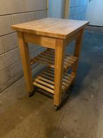 Houten keukentrolley / bijzettafel - 60x54x90 cm, Ophalen, Gebruikt, Beige, 50 tot 100 cm
