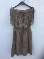 Jurk BYDANIE met franjes, Kleding | Dames, Jurken, Bruin, Ophalen of Verzenden, Zo goed als nieuw, Maat 36 (S)