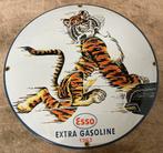 Emaille bord ESSO 30 cm, Ophalen of Verzenden, Reclamebord