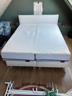 Boxspring 160x200, Huis en Inrichting, Ophalen, Gebruikt, Crème, Tweepersoons
