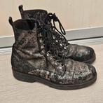 Aqa zwart zilver metallic laarsje veterschoenen rits 41, Zwart, Lage of Enkellaarzen, Aqa, Ophalen of Verzenden