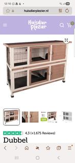 Nieuw dubbel konijnenhok buiten binnen, Dieren en Toebehoren, Knaagdieren en Konijnen | Hokken en Kooien, Ophalen, 110 cm of meer