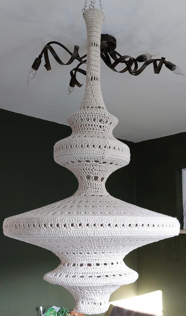 Zelf gehaakte kroonluchter, Huis en Inrichting, Lampen | Kroonluchters, Ophalen of Verzenden