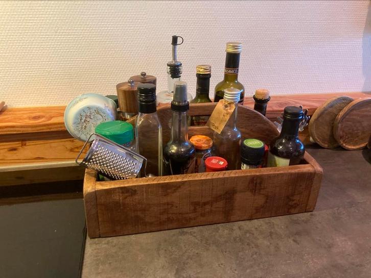 Spijkerbak als keukenorganizer - nieuw - eiken, Huis en Inrichting, Keuken | Keukenbenodigdheden, Nieuw, Ophalen of Verzenden