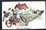 Ook op een tandem kun je onderweg koeien tegenkomen, 1952, Verzamelen, Verzenden, 1940 tot 1960, Gelopen, Voertuig