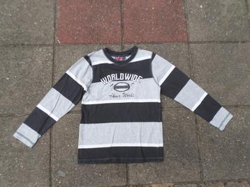 grijs gestreept shirt met opschrift maat 116/122 beschikbaar voor biedingen