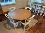 Ronde Eettafel met 4 Stoelen - 120cm, Huis en Inrichting, Ophalen, Gebruikt, 100 tot 150 cm, Vier personen