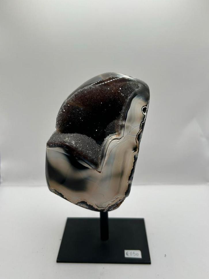 Unieke Agaat op Standaard, Verzamelen, Mineralen en Fossielen, Mineraal, Ophalen of Verzenden