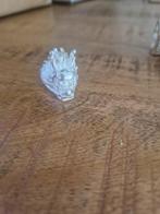 Oude zilveren ring leeuw met hoorns. Maat 19, Ophalen of Verzenden, Zilver, Ring