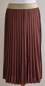 Made in Italy lange bruine plisse rok mt. M, Maat 38/40 (M), Made in Italy, Bruin, Ophalen of Verzenden