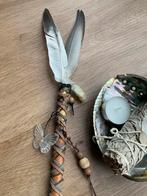 Smudge Waaier met veren en kristal, Ophalen of Verzenden, Nieuw, Spiritualiteit algemeen, Overige typen