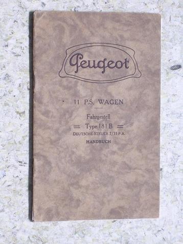 Handleidig - instructie  1924 / 1928 peugeot  beschikbaar voor biedingen