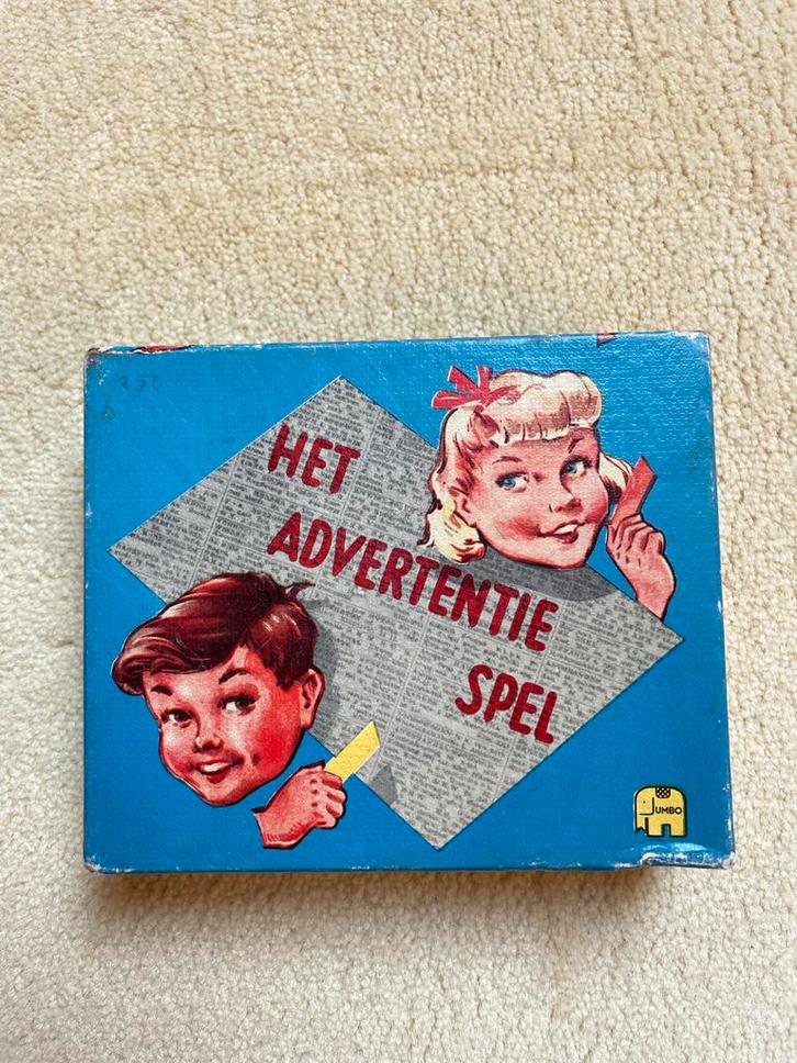 Jumbo Advertentiespel Vintage '50-'60 Compleet, Hobby en Vrije tijd, Gezelschapsspellen | Bordspellen, Gebruikt, Een of twee spelers