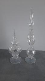 Des Pots glazen kerstbomen objecten glas parelmoer look, Ophalen of Verzenden