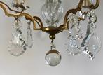 Klassieke Franse kroonluchter met kristal glaswerk, Ophalen of Verzenden, Gebruikt, Glas