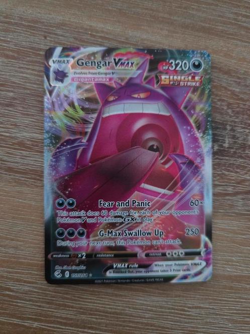 Gengar VMAX pokemon kaart fst, Hobby en Vrije tijd, Verzamelkaartspellen | Pokémon, Zo goed als nieuw, Losse kaart, Ophalen of Verzenden