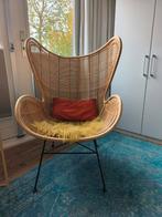 HK Living fauteuil, rotan met zwarte pootjes, Egg Chair, Ophalen, Zo goed als nieuw, Zwart, Eén