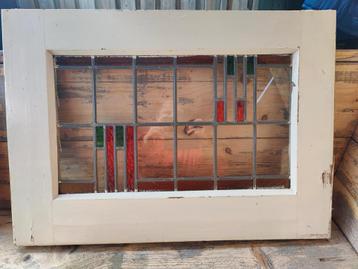Vintage oude glas in lood raam (2 stuks) beschikbaar voor biedingen