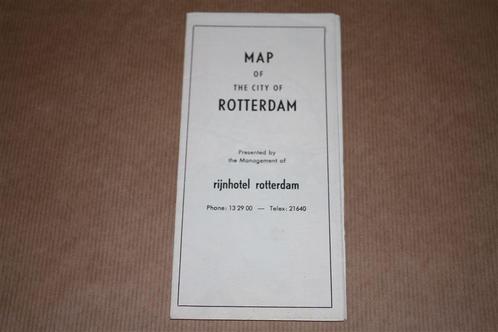 Oude plattegrond van Rotterdam - Uitg. Rijnhotel - ca 1955 !, Boeken, Atlassen en Landkaarten, Gelezen, Landkaart, Nederland, 1800 tot 2000