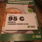 Hallo fresh kaart 95€, Tickets en Kaartjes, Kortingen en Cadeaubonnen, Eén persoon, Cadeaubon, Overige typen