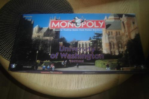 bordspel USA Amerika Monopoly University of Washington, Hobby en Vrije tijd, Gezelschapsspellen | Bordspellen, Nieuw, Een of twee spelers