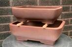 Bonsai schslen set van twee handgemaakt gemerkt aardewerk, Nieuw, Ophalen of Verzenden, Minder dan 25 cm, Aardewerk