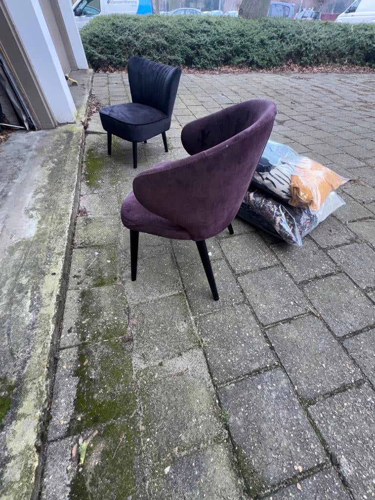 6 Aubergine Eetkamerstoelen - Stijlvol en Comfortabel, Gebruikt, Overige kleuren, Ophalen of Verzenden, Stof