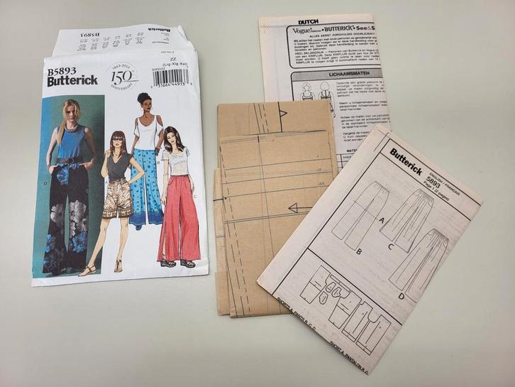 NIEUW Butterick wijde short Broek L-XXL B5893 ZZ, Hobby en Vrije tijd, Kledingpatronen, Nieuw, Vrouw, Overige merken, Ophalen of Verzenden