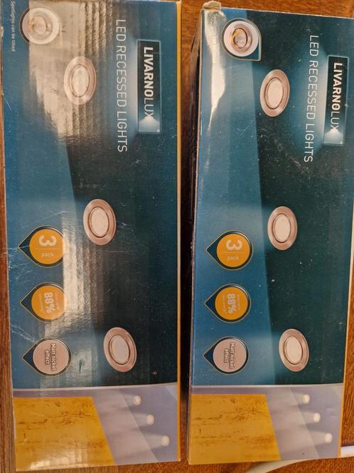 LivarnoLux LED Inbouwspots - 2 Sets, Huis en Inrichting, Lampen | Spots, Nieuw, Plafondspot of Wandspot, Metaal of Aluminium, Led