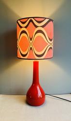 Vintage seventies tafellamp rode keramiek aardewerk voet MCM, Ophalen of Verzenden, Gebruikt, Seventies, 50 tot 75 cm