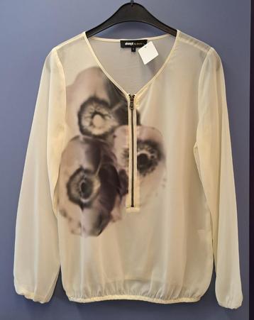 Eksept for Shoeby creme top + grijze print & rits S nr 42881 beschikbaar voor biedingen