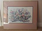 Aquarel bloemen in gouden lijst, Antiek en Kunst, Kunst | Schilderijen | Klassiek, Ophalen